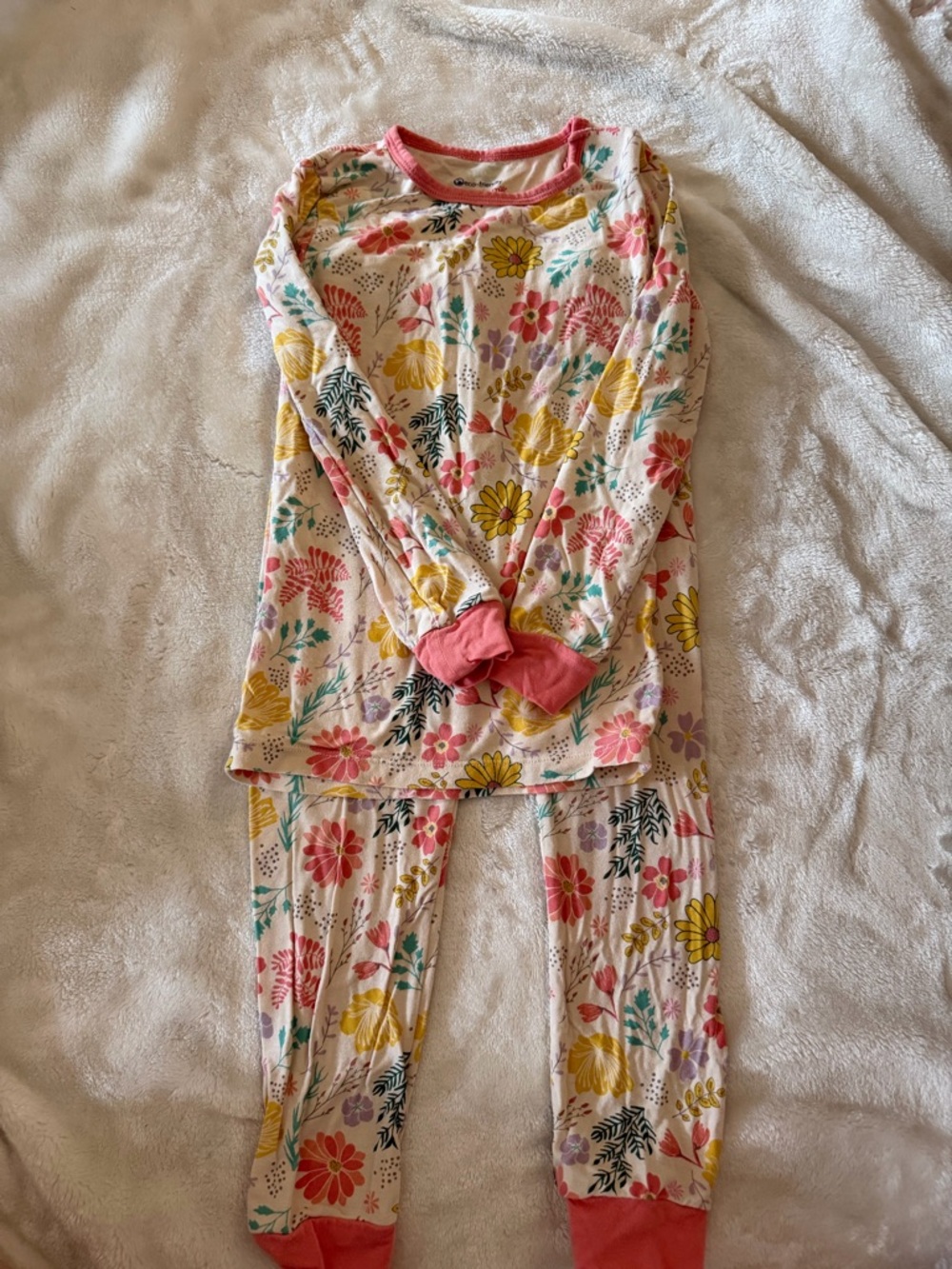 Magnetic Me Floral Long Sleeve Pajama Set - Pink, Yellow, Green